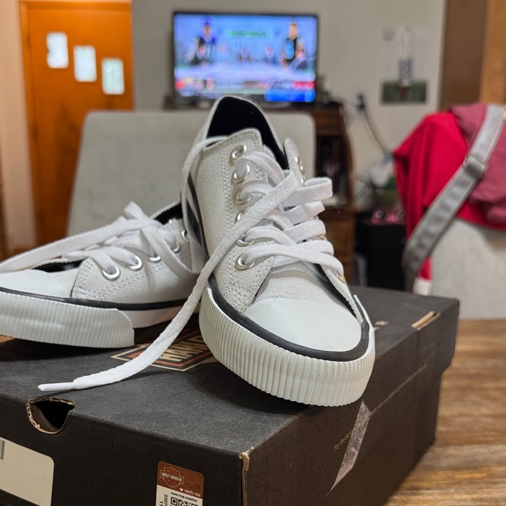 Harley-Davidson White and Black  Sneakers
